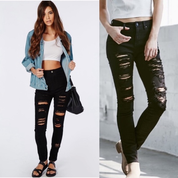 Brandy Melville Denim - Brandy Melville Black Distressed Jeans
